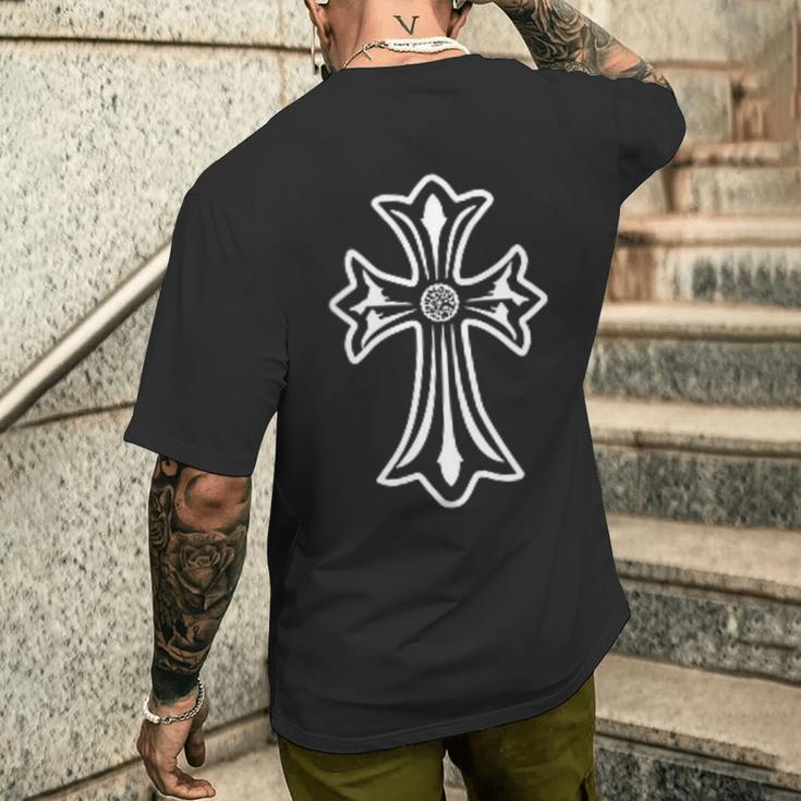 センターダイヤクロス メンズTシャツ バックプリント 彼への贈り物