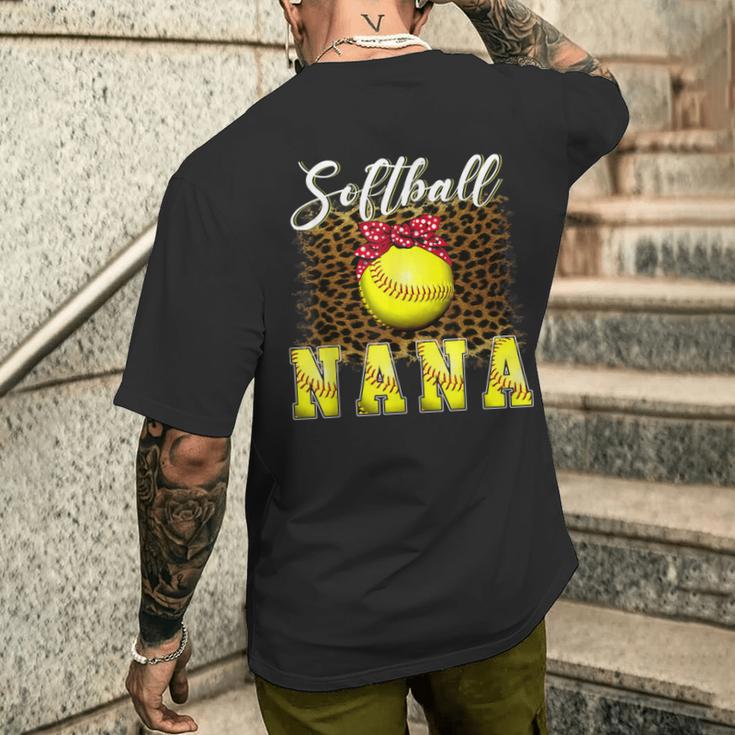 ソフトボール 野球 ナナ ヒョウ柄 おもしろい 母の日 2023 メンズTシャツ バックプリント 彼への贈り物
