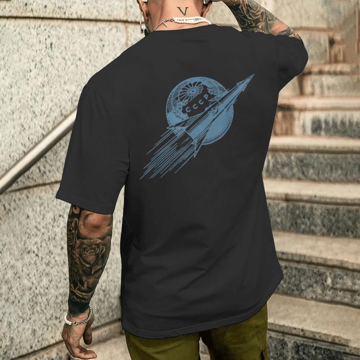 ソ連ロケットスタンプovi8 ビンテージ プロパガンダ メンズTシャツ バックプリント 彼への贈り物