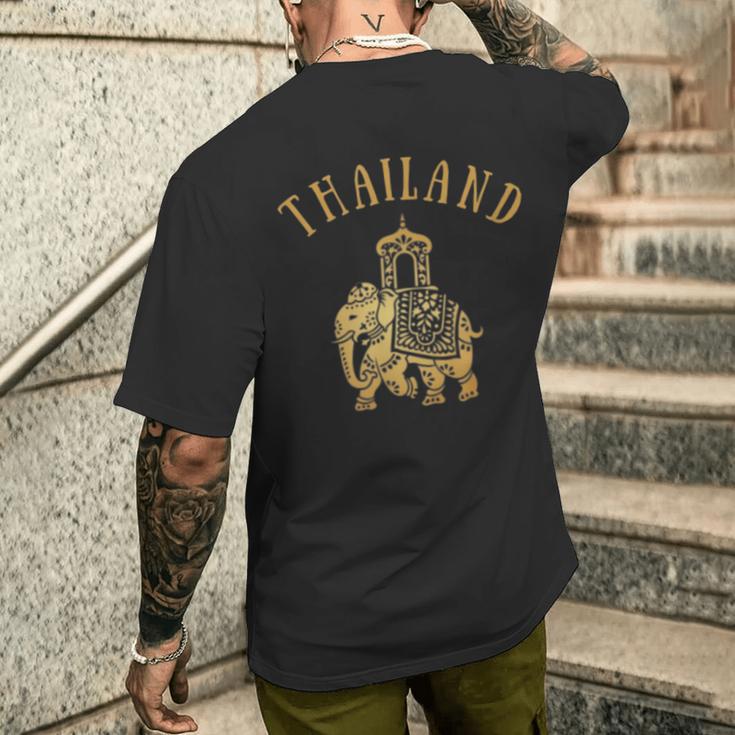 タイ旅行象のお土産。 メンズTシャツ バックプリント 彼への贈り物