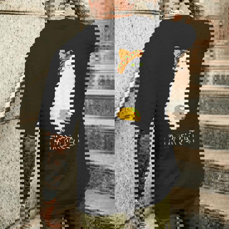 タコキャット-楽しい猫の回文 メンズTシャツ バックプリント 彼への贈り物