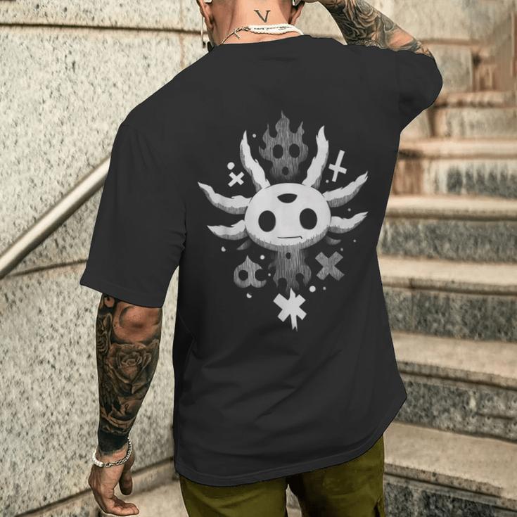 ダークオカルト アホロートル ゴシック クロス グランジ イラスト メンズTシャツ バックプリント 彼への贈り物