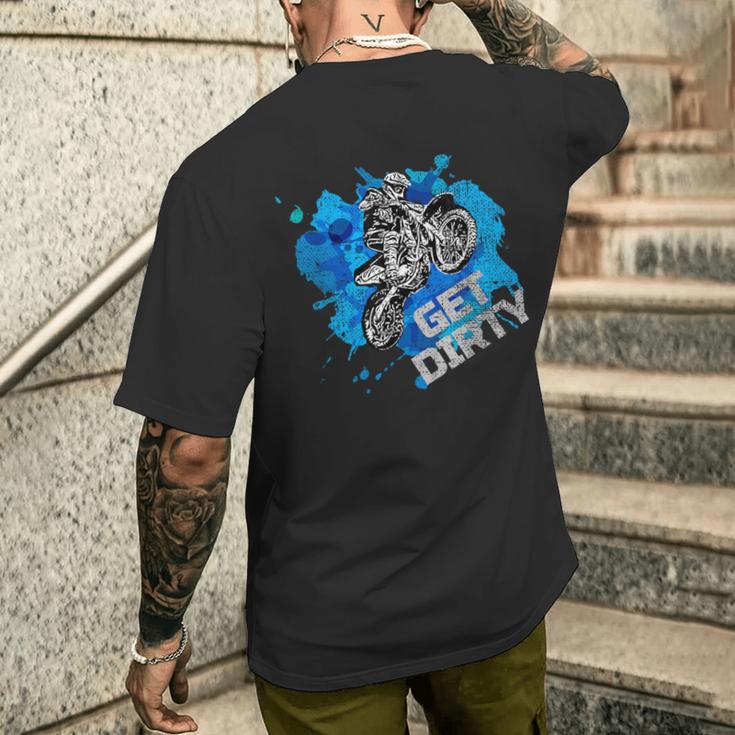 ダーティオフロードバイクダートバイクオートバイマッドスポーツを入手 メンズTシャツ バックプリント 彼への贈り物