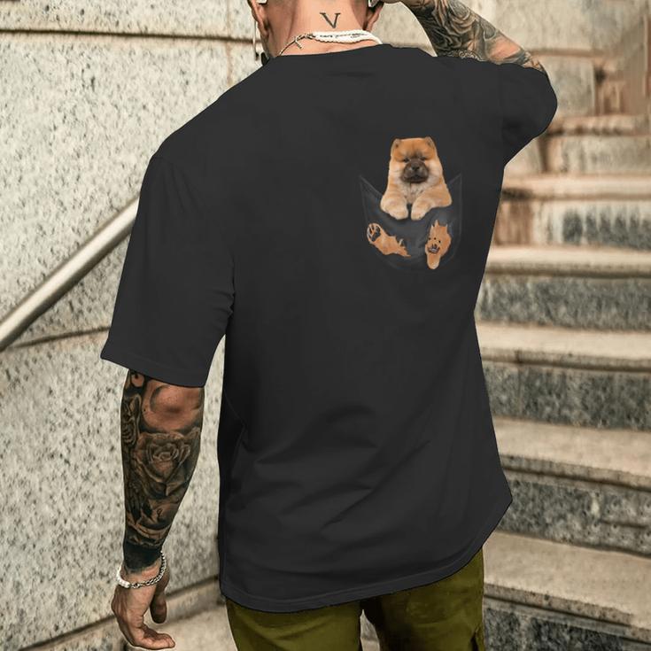 チャウチャウ愛好家のためのあなたのポケットに面白いチャウチャウ メンズTシャツ バックプリント 彼への贈り物