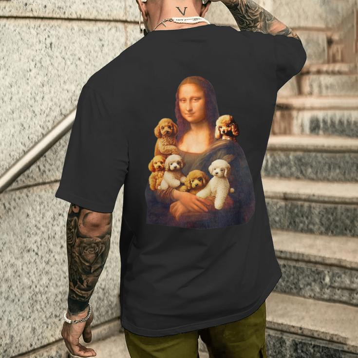 トイプードル モナリザ 面白いtシャツ 犬 かわいい メンズ 子供 おもしろ 服 グッズ ネタ わんこ イヌ メンズTシャツ バックプリント 彼への贈り物