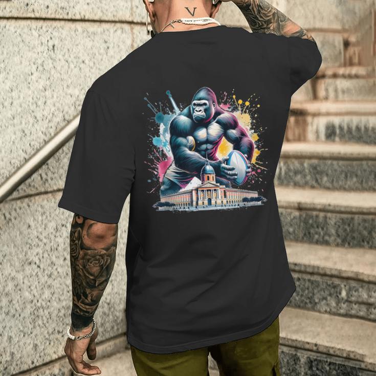 トゥールーズラグビー水彩 メンズTシャツ バックプリント 彼への贈り物