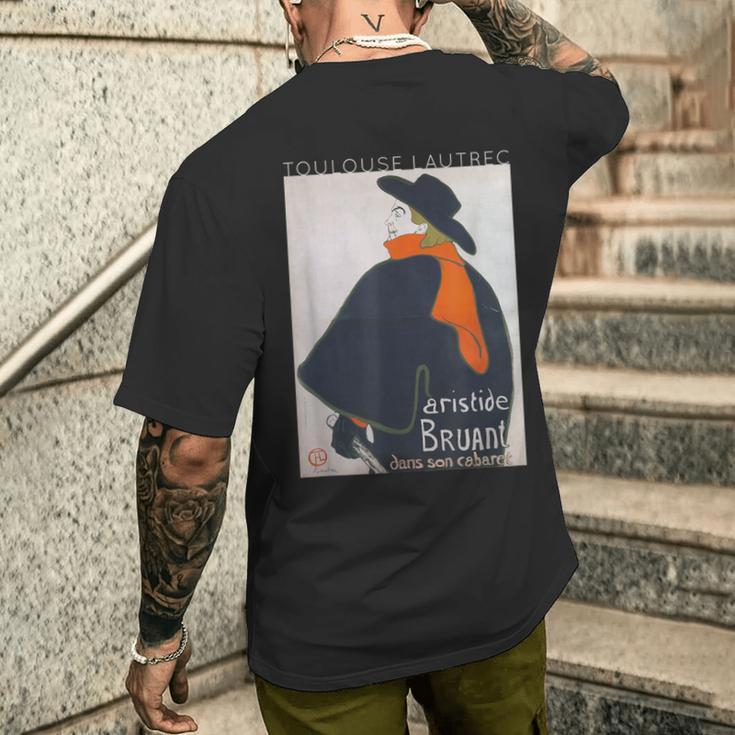 トゥールーズ・ロートレック アリスティド・ブリュアン キャバレー メンズTシャツ バックプリント 彼への贈り物