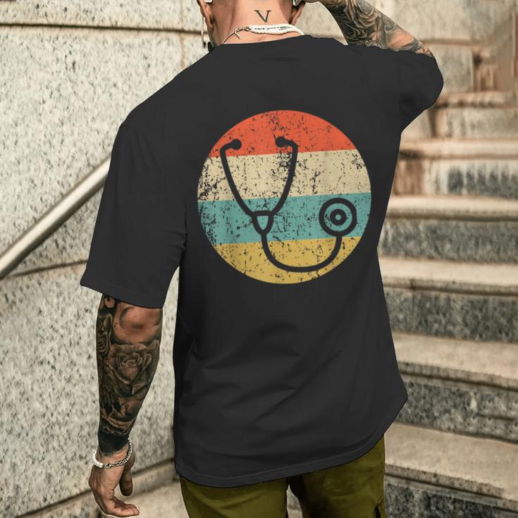 ドクター・ナースヴィンテージレトロ聴診器 メンズTシャツ バックプリント 彼への贈り物