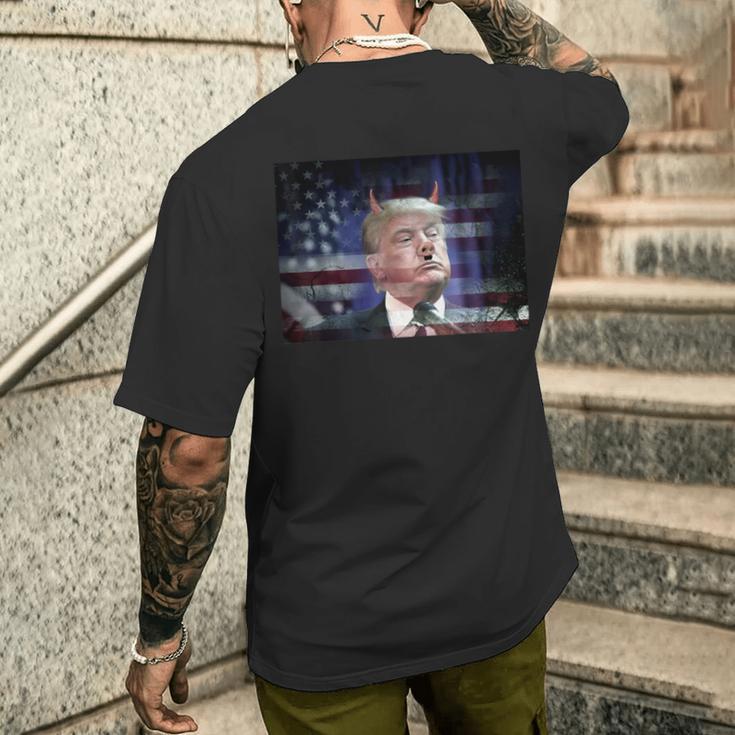ドナルド・トランプ ブタ 動物 面白い メンズTシャツ バックプリント 彼への贈り物