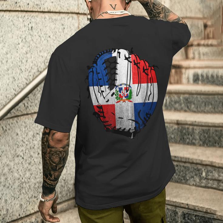 ドミニカ共和国 野球 遊撃手 外野手 Drフラッグ メンズTシャツ バックプリント 彼への贈り物