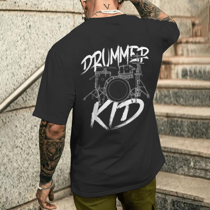 ドラマー ドラムセット ヴィンテージ ドラマー キッズ メンズTシャツ バックプリント 彼への贈り物