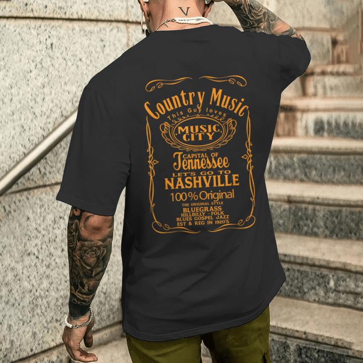 ナッシュビル テネシー Usa カントリー & ウエスタン ミュージック バンドウェア メンズTシャツ バックプリント 彼への贈り物