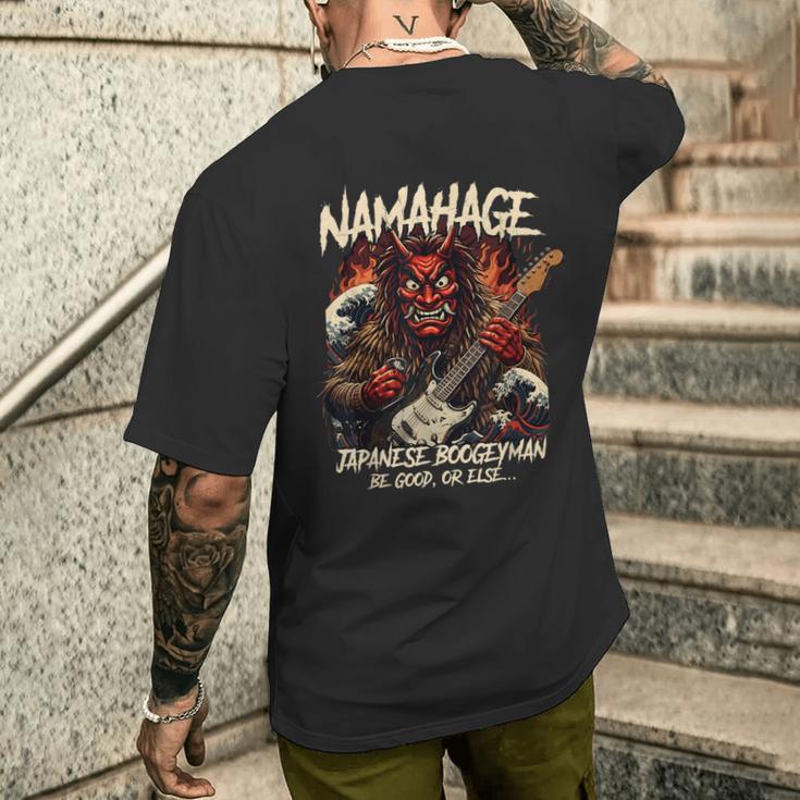 ナマハゲ ロックスター 日本のブギーマン メンズTシャツ バックプリント 彼への贈り物