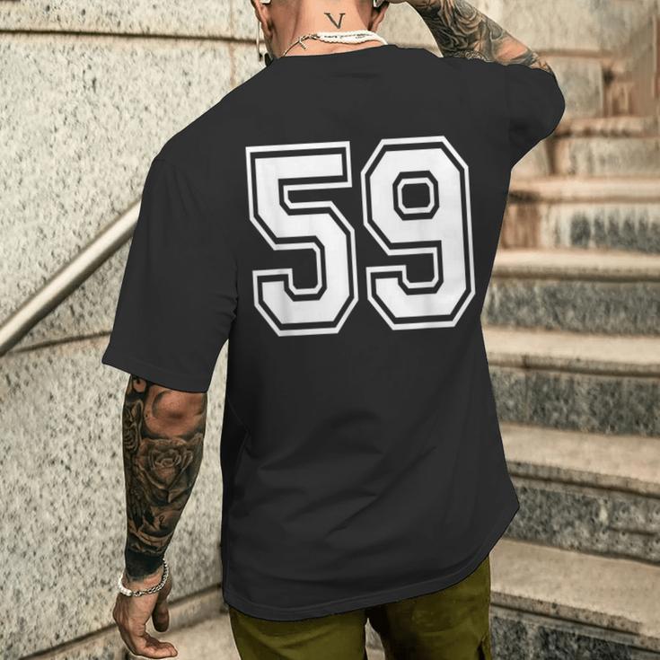 ナンバー59 59歳の誕生日ギフト選手チーム番号入りジャージ メンズTシャツ バックプリント 彼への贈り物