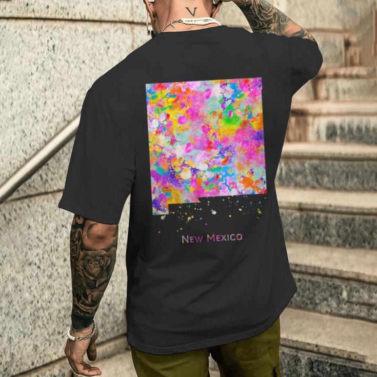 ニューメキシコ州の地図 メンズTシャツ バックプリント 彼への贈り物