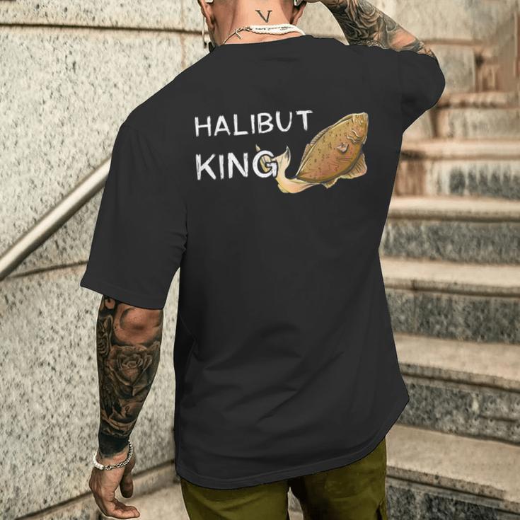 メンズ ハリバット 王様キャッチ おかしな釣り 漁師 ハリブット 魚 メンズTシャツ バックプリント 彼への贈り物