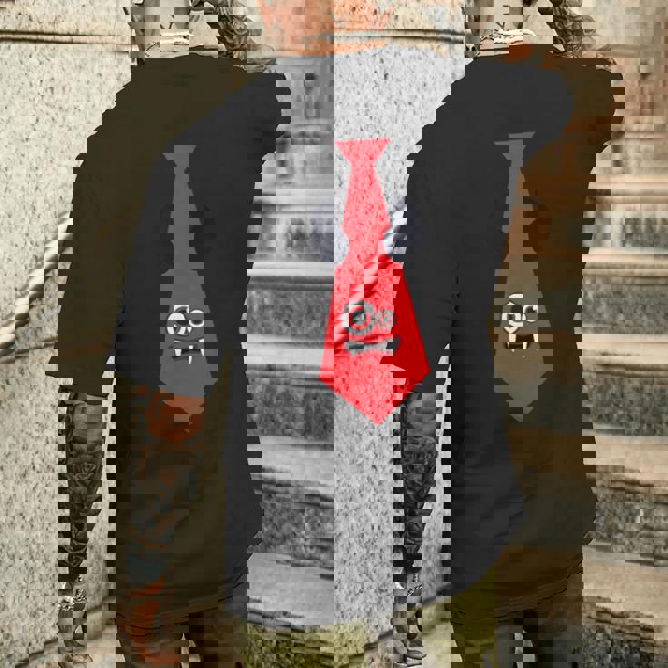 ハロウィン ネクタイ 漫画 モンスター 赤 面白い メンズTシャツ バックプリント 彼への贈り物