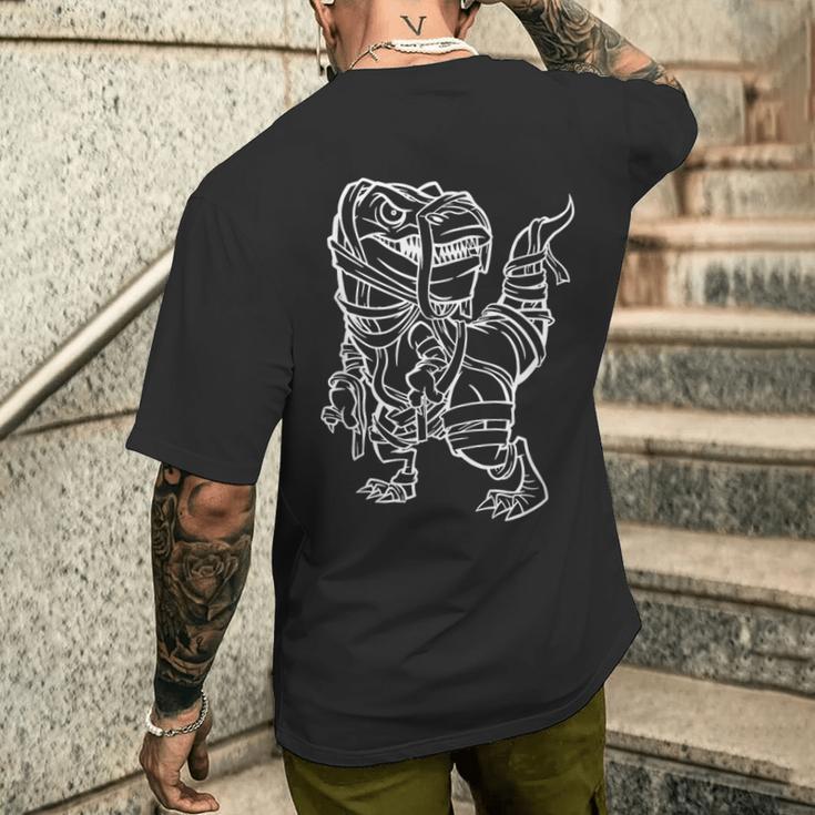 ハロウィン 面白い ミイラ恐竜 メンズTシャツ バックプリント 彼への贈り物