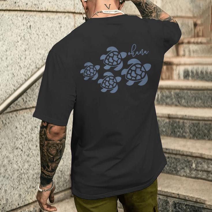 ハワイアン ウミガメ ホヌ オハナ 海洋動物 ハワイ ビンテージ メンズTシャツ バックプリント 彼への贈り物