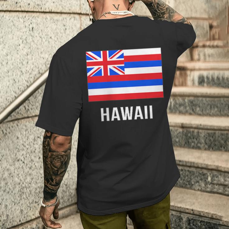 ハワイハワイの旗 メンズTシャツ バックプリント 彼への贈り物