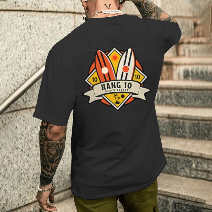 ハング10 サーフボード サーフ サーフィン サーファー メンズTシャツ バックプリント 彼への贈り物