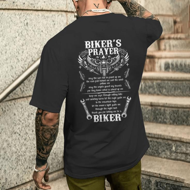 バイカー 祈り オートバイ クリスチャン バイク オートバイ オートバイ メンズTシャツ バックプリント 彼への贈り物
