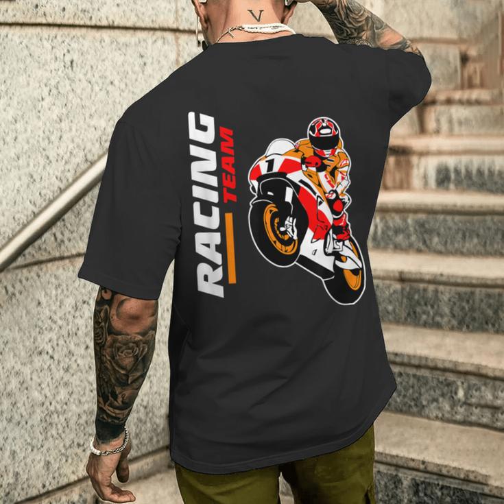 バイクレース Motorcycle Racing メンズTシャツ バックプリント 彼への贈り物