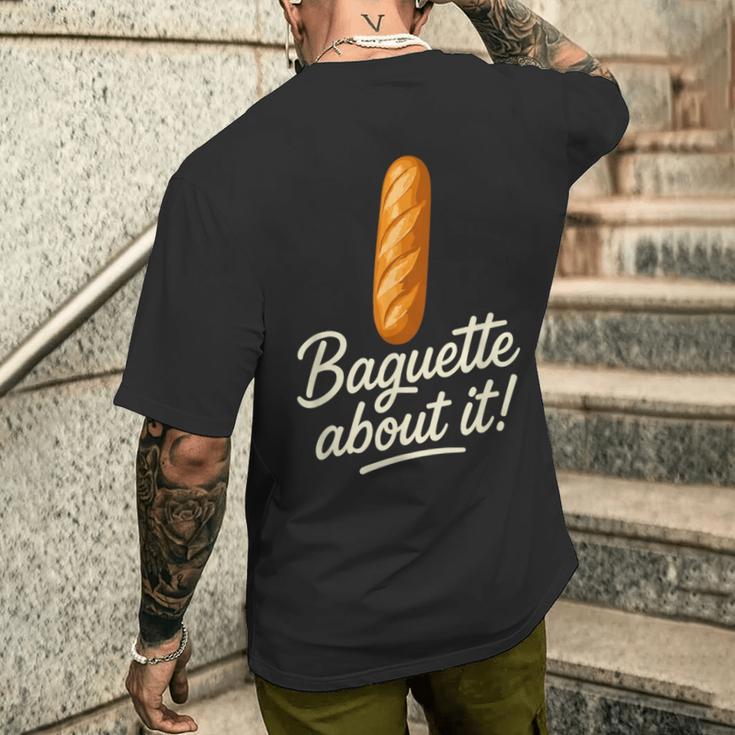 バゲット好き フランス ベーカリー フランスパン メンズTシャツ バックプリント 彼への贈り物