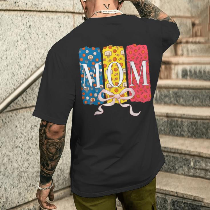 バスケットボールママコケットボウバスケットボールボール柄母の日 メンズTシャツ バックプリント 彼への贈り物