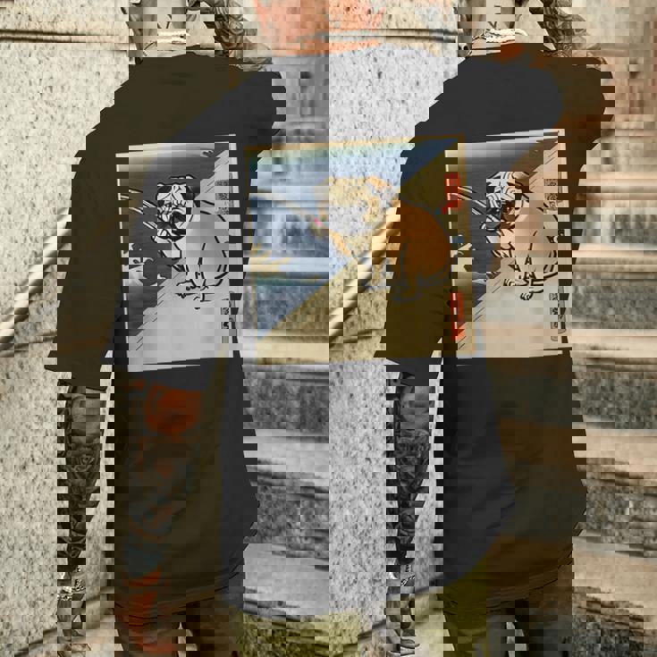 パグ 犬 面白いtシャツ イヌ 釣り メンズ おもしろ 面白い 服 おもしろグッズ 文字tシャツ ネタ 海釣り 川釣り メンズTシャツ バックプリント 彼への贈り物