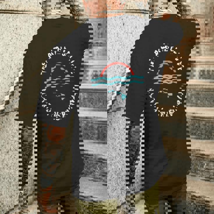 パラダイスライフサンセットノースショアハワイ諸島 メンズTシャツ バックプリント 彼への贈り物