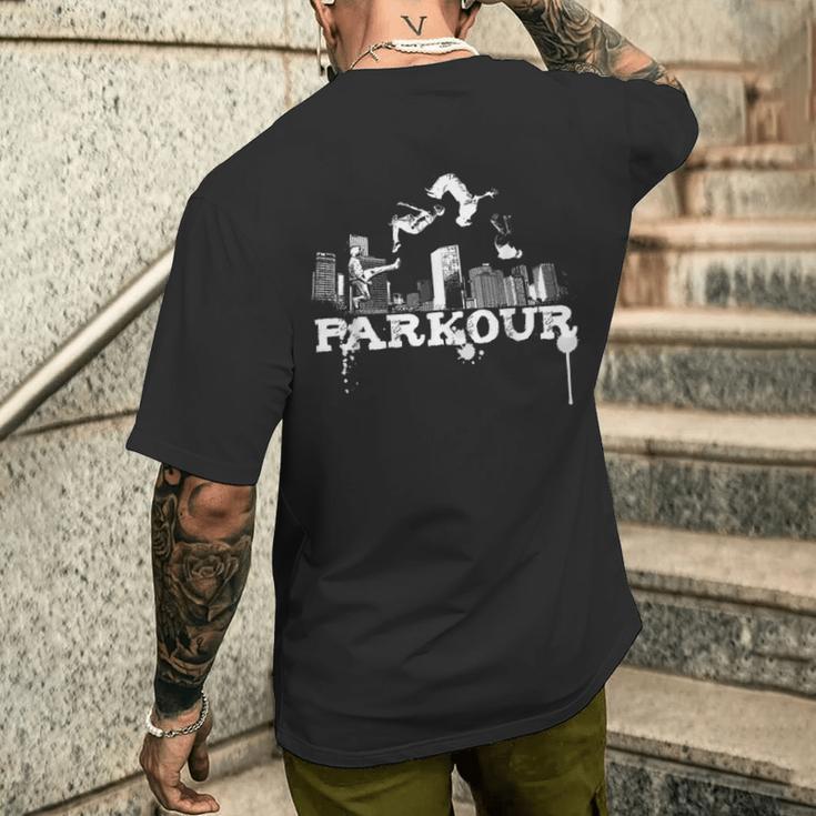 パルクールシティギフトパルクールフリーランニング メンズTシャツ バックプリント 彼への贈り物