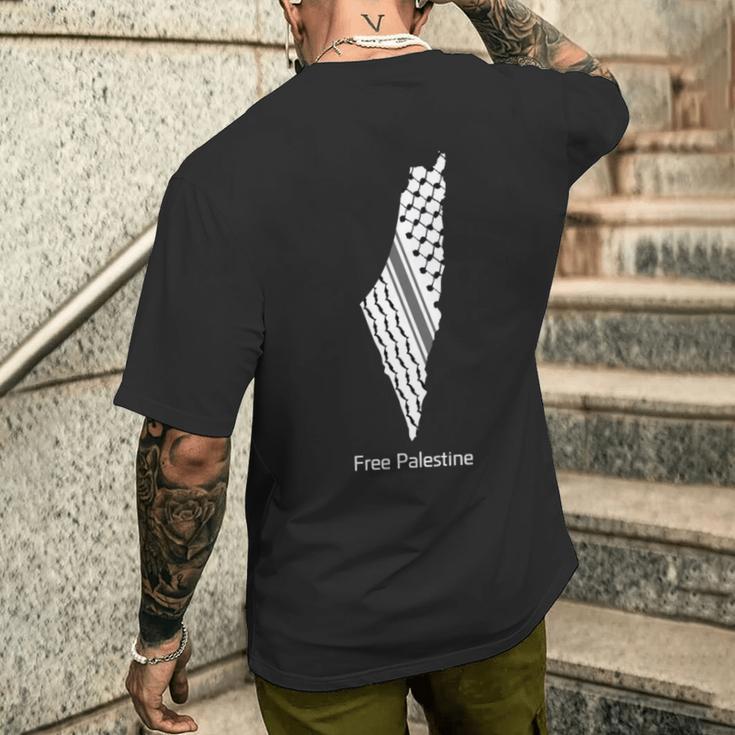 パレスチナのケフィエ地図、パレスチナ、フリーパレスチナ 長袖tシャツ メンズTシャツ バックプリント 彼への贈り物