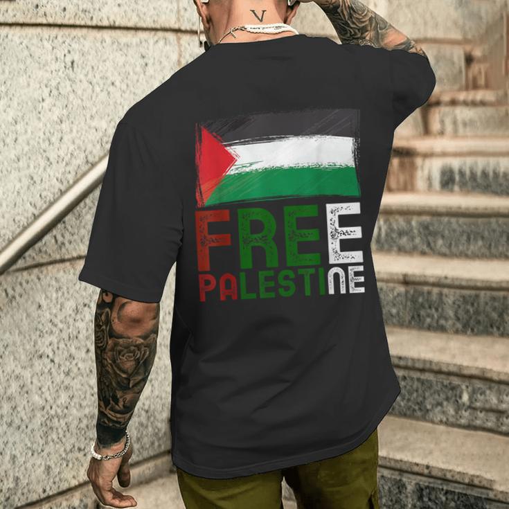 パレスチナ国旗 アラビア語 ガザ パレスチナ国旗 メンズTシャツ バックプリント 彼への贈り物