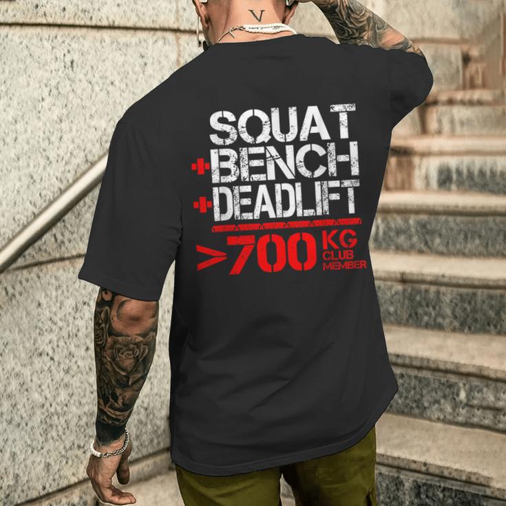 パワーリフティング700kgクラブメンブ Powerlifting 700 Kg Club Member メンズTシャツ バックプリント 彼への贈り物