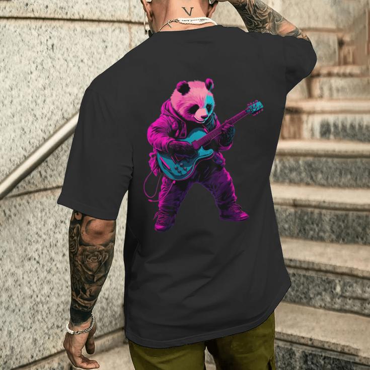 パンダプレイギター メンズTシャツ バックプリント 彼への贈り物
