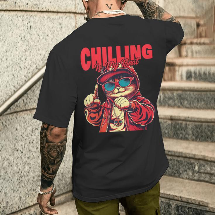 ヒップホップ ラッパー 猫 子猫 キティ ギフト メンズ レディース キッズ ティーン向け メンズTシャツ バックプリント 彼への贈り物