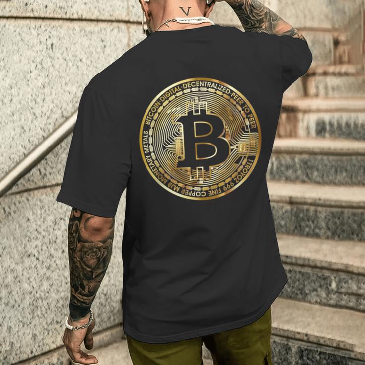ビットコインbtcコイン暗号トレーダーBitcoinフューチャーフリーダムギフト メンズTシャツ バックプリント 彼への贈り物