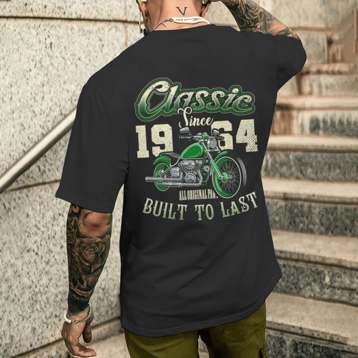 ビンテージ バイク バイカー バイクの誕生日 1964 年生まれ 長袖tシャツ メンズTシャツ バックプリント 彼への贈り物