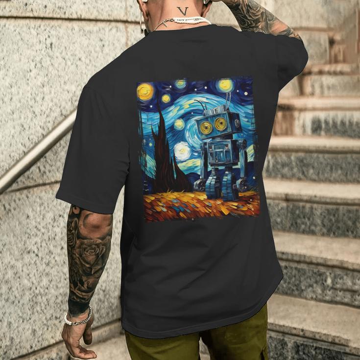 ビンテージロボットアート ゴッホ おもちゃ ロボットビルダー ロボティクス 長袖tシャツ メンズTシャツ バックプリント 彼への贈り物