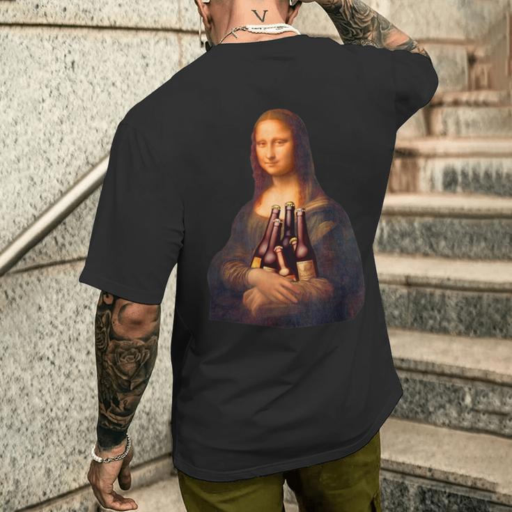 ビール 酒 面白いtシャツ モナリザ 飲み おもしろ 飲み会 のんべえ メンズ ネタ 服 美術 パーティー メンズTシャツ バックプリント 彼への贈り物