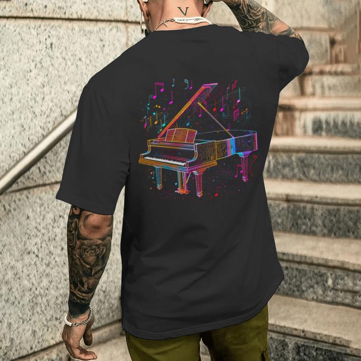 ピアノピアニストデザイン 長袖tシャツ メンズTシャツ バックプリント 彼への贈り物