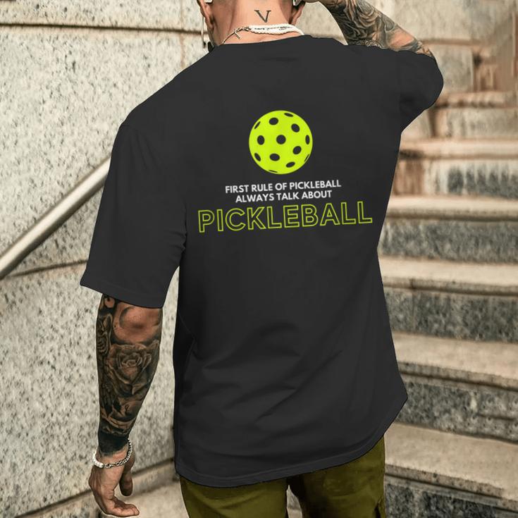 ピックルボール第一ルール メンズTシャツ バックプリント 彼への贈り物