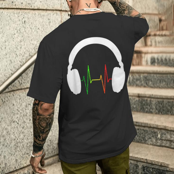ファニー ラスタ ギフト メンズ レディース クール ラスタカラー ヘッドホン メンズTシャツ バックプリント 彼への贈り物