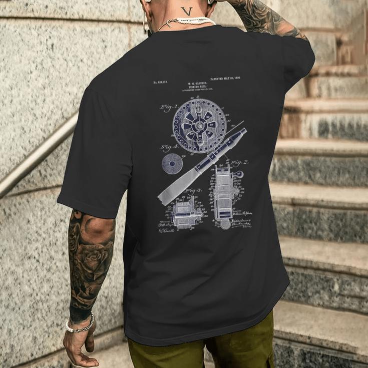 フライフィッシングシャツ ヴィンテージ 特許 描画 父の日 メンズTシャツ バックプリント 彼への贈り物