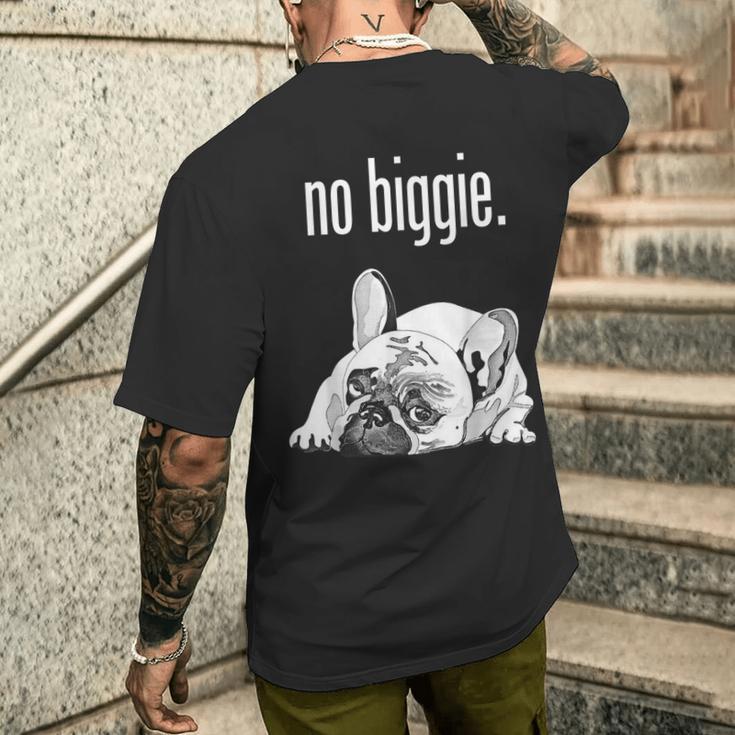 フレンチブルドッグ ビギーなし かわいいフレンチブルドッグ「大物じゃない」 メンズTシャツ バックプリント 彼への贈り物