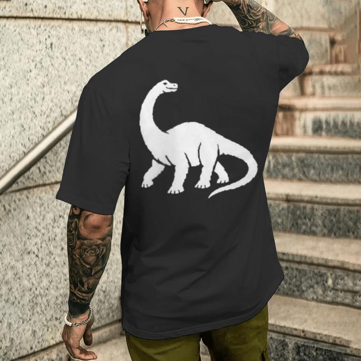 ブラキオサウルス ミニマリスト 恐竜 黒と白 メンズTシャツ バックプリント 彼への贈り物