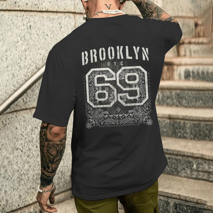 ブルックリン ニューヨーク バンダナスタイル アンティーク調tシャツ メンズTシャツ バックプリント 彼への贈り物