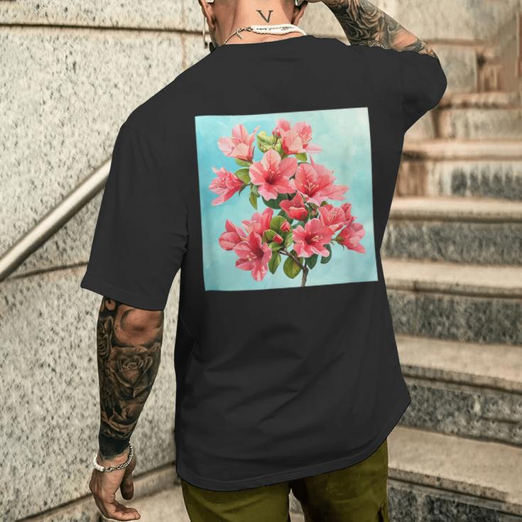 ブーゲンビリア ブーケ フローラル パステルカラー グラフィック メンズTシャツ バックプリント 彼への贈り物