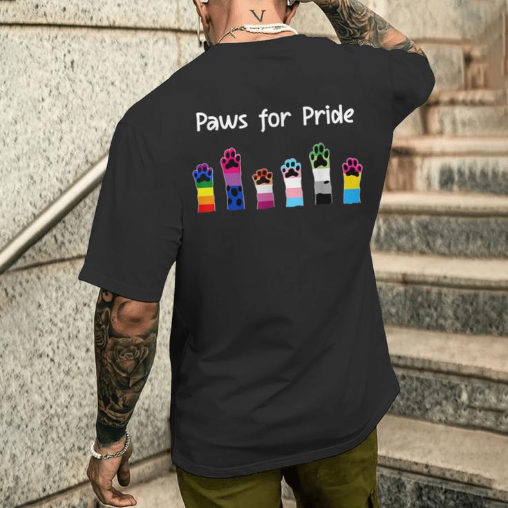 プライド猫好きのための足 Lgbt意識プライド月間 メンズTシャツ バックプリント 彼への贈り物